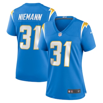 womens nike nick niemann powder blue los angeles chargers ga